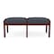 Lesro Lenox Wood 2 Seat Bench Wood Frame, Mahogany, RS Night Sky Upholstery LW2001 - alternate 1